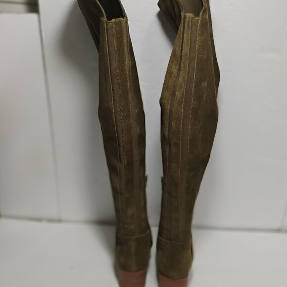 Marc Fisher WIDE CALF Suede Over the Knee Boots Womens 5M Green - Picture 8 of 15